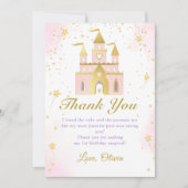 ピンクプリンセスキャリッジ誕生日サンキューカード サンキューカード (正面)