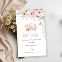 ピンクプリンセスクラウンおむつラッフルベビーシャワー