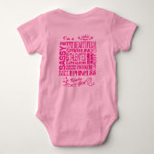 ピンクプリンセスクラウンキンダガール ベビーボディスーツ (裏面)