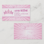 ピンクプリンセスクラウンティアラ宝石飾り名刺 名刺 (正面/裏面)