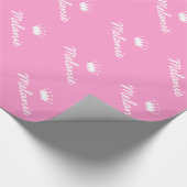 ピンクプリンセスクラウンベビーシャワー紙 ラッピングペーパー (角)