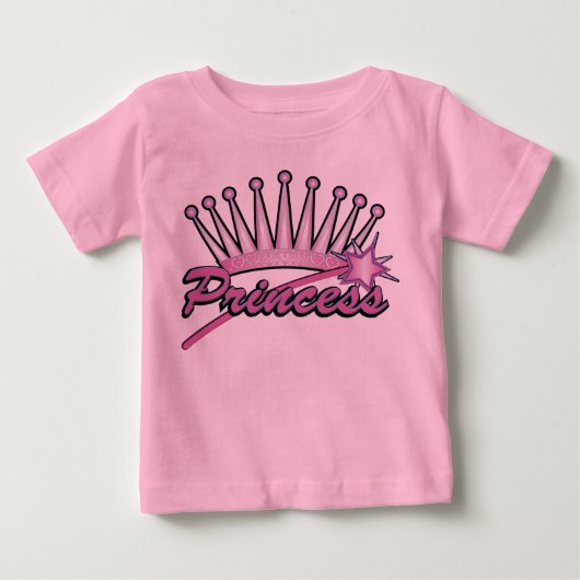 ピンクプリンセスクラウン ベビーTシャツ (正面)