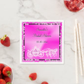 ピンクプリンセスコーチ&ホースブライダルシャワー スタンダードカクテルナプキン (インサイチュ)