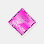 ピンクプリンセスコーチ&ホースブライダルシャワー スタンダードカクテルナプキン (角)