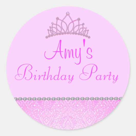 ピンクプリンセスシール ラウンドシール (正面)