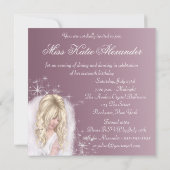 ピンクプリンセススウィート16バースデーパーティー 招待状 (裏面)