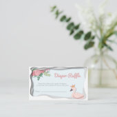 ピンクプリンセススワンフラワール女の子おむつくじ エンクロージャーカード (スタンド正面)