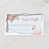 ピンクプリンセススワンフラワール女の子おむつくじ エンクロージャーカード (正面)