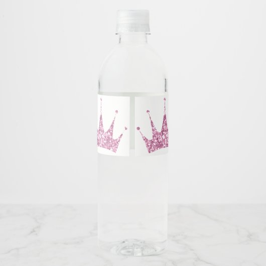 ピンクプリンセスティアラ オーダーメイド ウォーターボトル ペットボトルラベル (裏面)