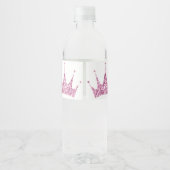 ピンクプリンセスティアラ カスタマイズ可能 ウォーターボトル ペットボトルラベル (裏面)