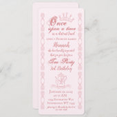 ピンクプリンセスティーパーティー誕生日 招待状 (正面/裏面)