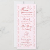 ピンクプリンセスティーパーティー誕生日 招待状 (正面)