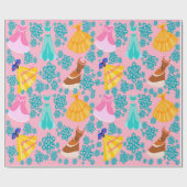 ピンクプリンセスドレスラッピング紙 ラッピングペーパー (フラット)