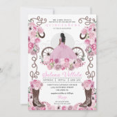 ピンクプリンセスドレス&ブーツキンセアニラ 招待状 (正面)