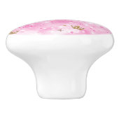 ピンクプリンセスハートスターズクラウンズグリッタースパークル セラミックノブ (側面)