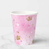 ピンクプリンセスハート&クラウンティアラ誕生日パーティー 紙コップ (正面)