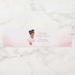 ピンクプリンセスバレリーナ赤ちゃんシャワー ペットボトルラベル