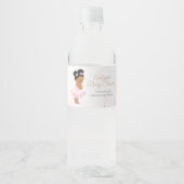 ピンクプリンセスバレリーナ赤ちゃんシャワー ペットボトルラベル (正面)