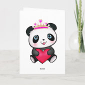 ピンクプリンセスパンダハートバレンタインカワイガールカード シーズンカード (裏面)
