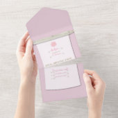 ピンクプリンセスパーティー招待状 オールインワン招待状 (貼ってはがせる)