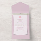 ピンクプリンセスパーティー招待状 オールインワン招待状 (内側)