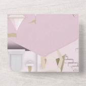 ピンクプリンセスパーティー招待状 オールインワン招待状 (裏面)