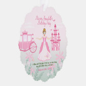 ピンクプリンセスファンタジー誕生日パーティー オーナメントカード (右)