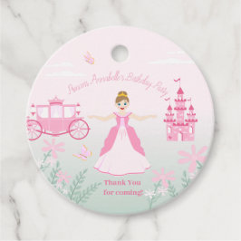 ピンクプリンセスファンタジー誕生日パーティー フェイバータグ