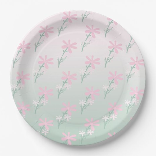 ピンクプリンセスファンタジー誕生日パーティー ペーパープレート (正面)