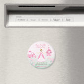ピンクプリンセスファンタジー誕生日パーティー マグネット (インサイチュ (食洗機))