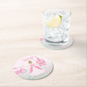 ピンクプリンセスファンタジー誕生日パーティー ラウンドペーパーコースター (インサイチュ)