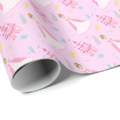 ピンクプリンセスファンタジー誕生日パーティー ラッピングペーパー (ロールコーナー)