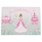 ピンクプリンセスファンタジー誕生日パーティー ラージペーパーバッグ (正面)