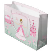 ピンクプリンセスファンタジー誕生日パーティー ラージペーパーバッグ (裏面アングル)