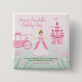 ピンクプリンセスファンタジー誕生日パーティー 缶バッジ