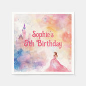 ピンクプリンセスフェアリータリー誕生日 スタンダードカクテルナプキン (正面)