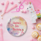 ピンクプリンセスフェアリータリー誕生日 ペーパープレート (パーティー)