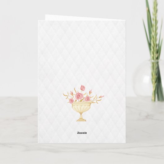 ピンクプリンセスフォト誕生日グリーティングカード カード (裏面)