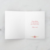 ピンクプリンセスフォト誕生日グリーティングカード カード (内部)