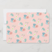 ピンクプリンセスフローラケーキガールフォト誕生日 招待状 (裏面)