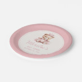 ピンクプリンセスベアーベビーガールベビーシャワー ペーパープレート (アングル)