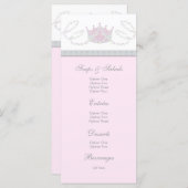 ピンクプリンセスベビーガールシャワーメニューラックカード メニュー (正面/裏面)