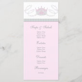 ピンクプリンセスベビーガールシャワーメニューラックカード メニュー (正面)