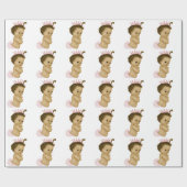 ピンクプリンセスベビーガールシャワーラッピング紙 ラッピングペーパー (フラット)