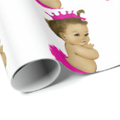 ピンクプリンセスベビーガールシャワーラッピング紙 ラッピングペーパー (ロールコーナー)