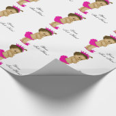 ピンクプリンセスベビーガールシャワーラッピング紙 ラッピングペーパー (角)