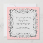 ピンクプリンセスベビーガールシャワー 招待状 (裏面)