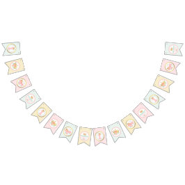 ピンクプリンセスベビーガールファースト誕生日パーティードコール バンティングフラッグ