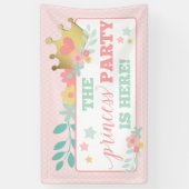 ピンクプリンセスベビーガールファースト誕生日パーティー 横断幕 (縦)