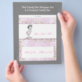 ピンクプリンセスベビーシャワーキャンディバーラッパ チラシ (手)